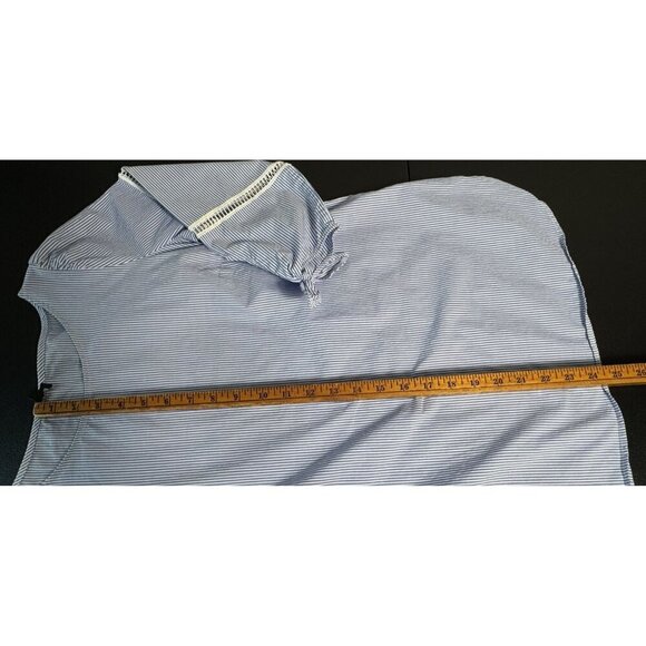 Talbots Striped Tunic Top Women's Size Small Blue White Coastal Cotton - Picture 7 of 11